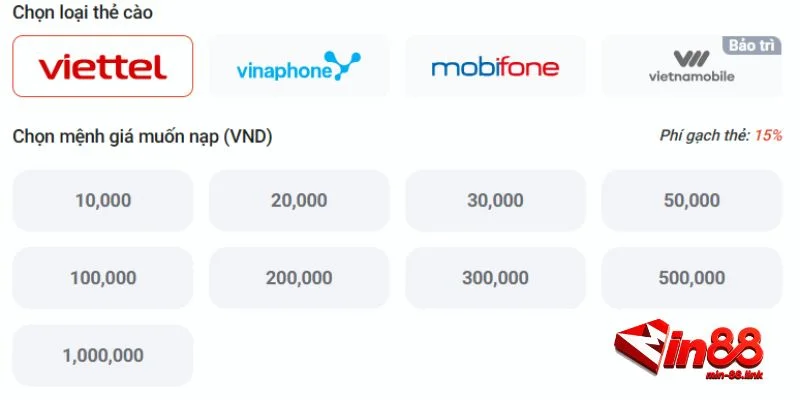 Nạp tiền qua Thẻ cào điện thoại